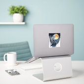 Moon Goddess Sticker (Laptop op bureau)