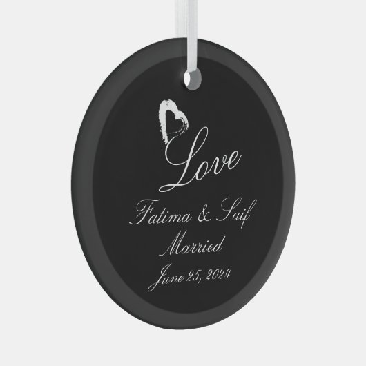 Moon Hart Getrouwd Ornament Trouwgeschenk (Voorkant Rechts)