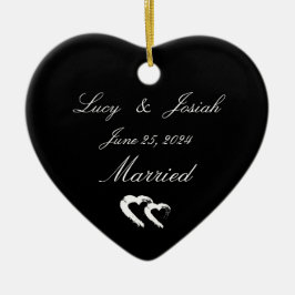 Moon Hart Getrouwd Ornament Trouwgeschenk