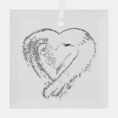 Moon Hearts Love Glass Ornament (Achterkant)