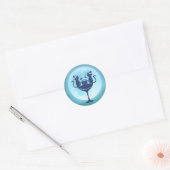 Moon heeft cocktails met feestkatten ronde sticker (Envelop)