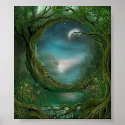Moon in de Trees Poster (Voorkant)