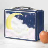 Moon In Soft Clouds Metal Lunchbox (En situation)