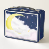 Moon In Soft Clouds Metal Lunchbox (Devant)