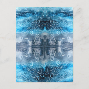 Moon jellyfish batik print briefkaart