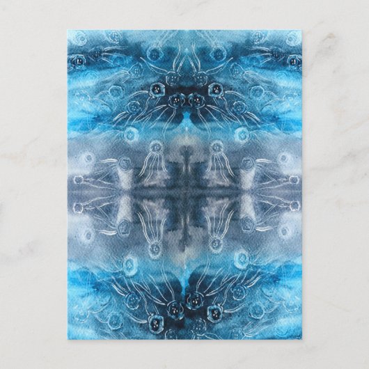 Moon jellyfish batik print briefkaart (Voorkant)
