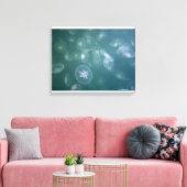 Moon jellyfish canvas afdruk (Insitu (Woonkamer))