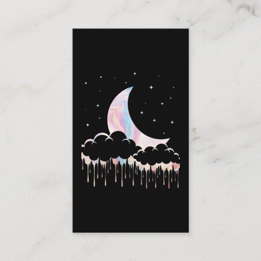 Moon Kawaii Crescent Witchy Pastel Goth Visitekaartje (Voorkant)