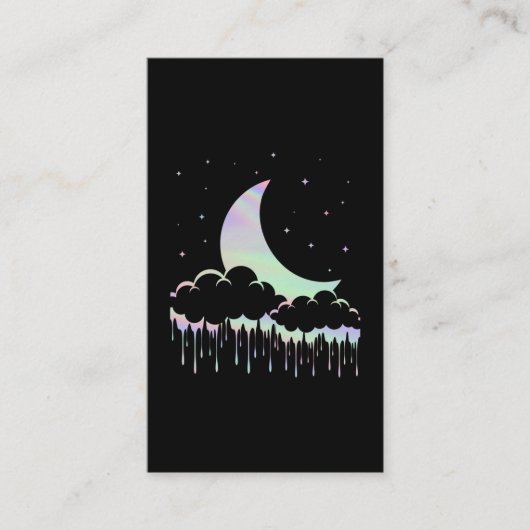 Moon Kawaii Pastel Goth Aesthetic Visitekaartje (Voorkant)