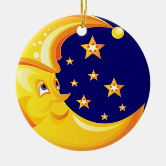 Moon Kerstversiering Keramisch Ornament (Voorkant)
