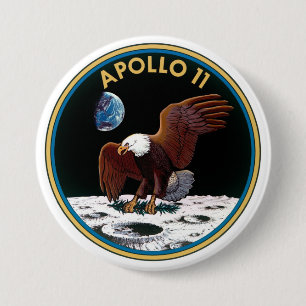 Moon Landing 50th Jubileum Apollo 11 Mission Ronde Button 7,6 Cm