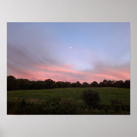 Moon Landscape Bright Clouds Fotografie Poster (Voorkant)