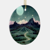 Moon Landscape Fantasy Keramisch Ornament (Rechts)