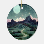 Moon Landscape Fantasy Keramisch Ornament (Links)