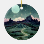 Moon Landscape Fantasy Keramisch Ornament (Achterkant)