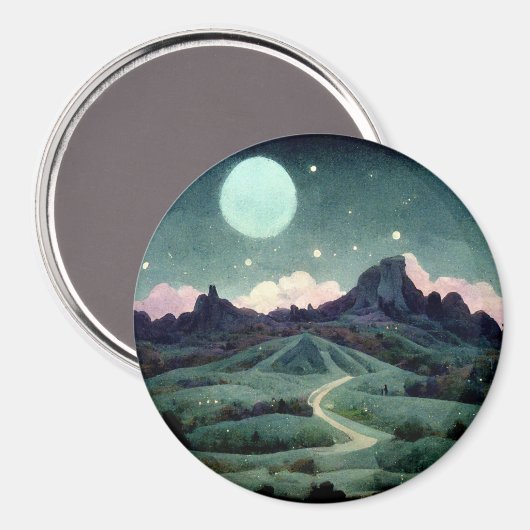 Moon Landscape Fantasy Magneet (Voorkant / Achterkant)