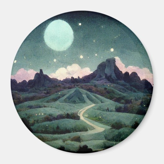 Moon Landscape Fantasy Magneet (Voorkant)