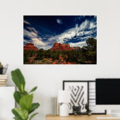 Moon Light over Sedona, Arizona Poster (Thuiskantoor)
