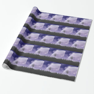 Moon Light Stars Sky Trees grillig personaliseren Cadeaupapier
