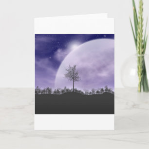 Moon Light Stars Sky Trees grillig personaliseren Feestdagen Kaart