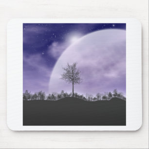Moon Light Stars Sky Trees grillig personaliseren Muismat