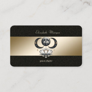 Moon Lotus Goud Zwarte Yoga Studio Visitekaartje