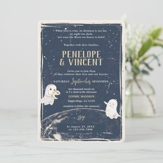 Moon Love Faire-part de mariage (Debout devant)