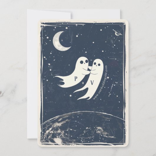 Moon Love Faire-part de mariage (Dos)