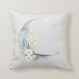 Moon Magic Crescent Moon & Floral Pattern Kussen