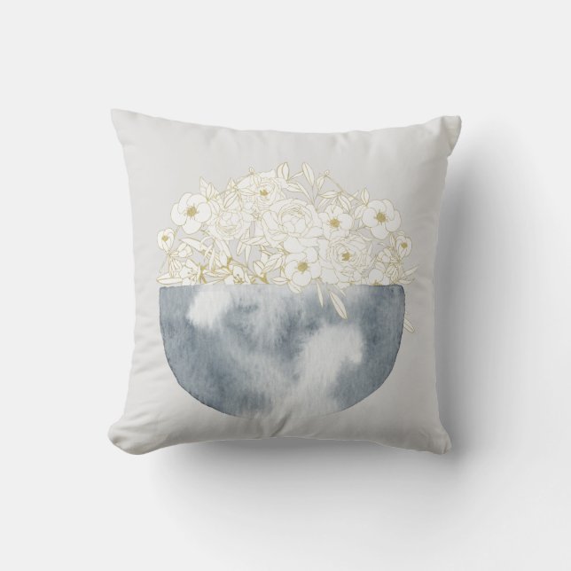 Moon Magic Half Moon & Floral Pattern Kussen (Voorkant)