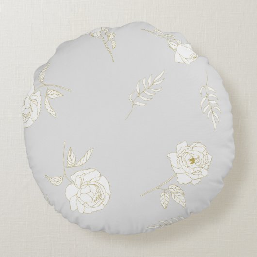 Moon Magic Moon Phase & Floral Pattern Rond Kussen (Achterkant)