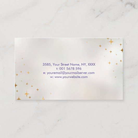 Moon Magic - Oracle Kaarten, Ball en Crystals Visitekaartje (Achterkant)