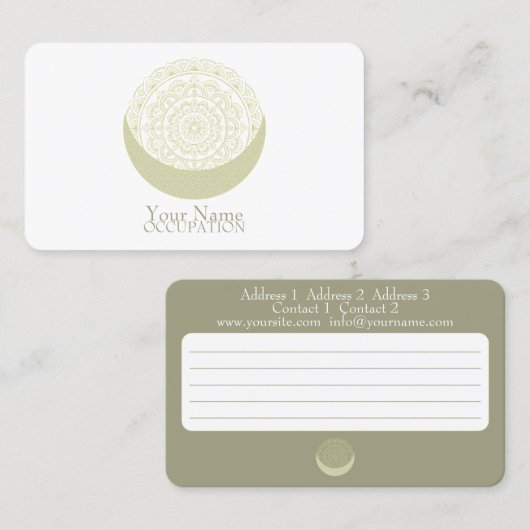 Moon Mandala - Carte de visite (Devant / Derrière)