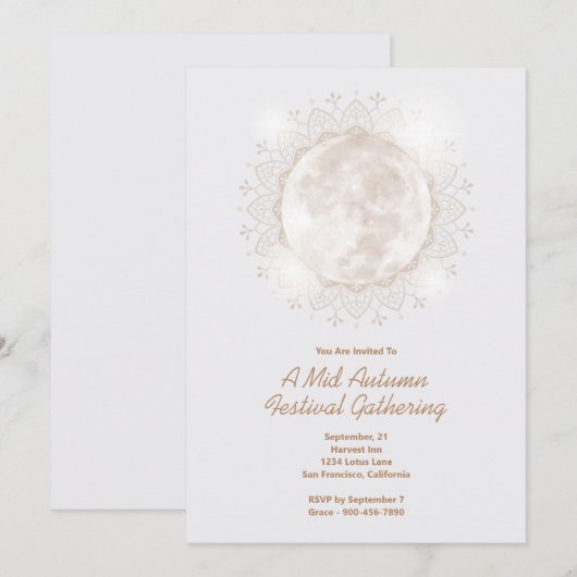 Moon Mandala Invitation de la Moon (Devant / Derrière)