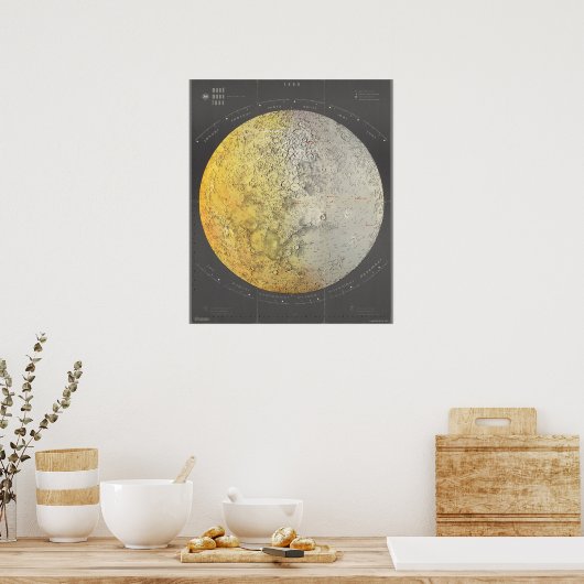 Moon Map Poster (Keuken)