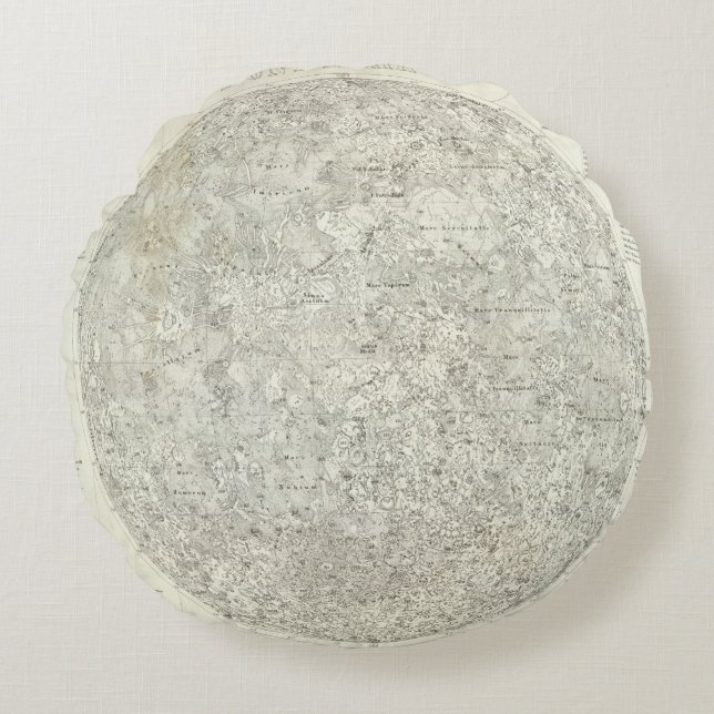 Moon Map Rond Kussen (Voorkant)