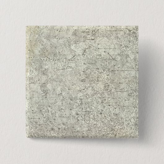 Moon Map Vierkante Button 5,1 Cm (Voorkant)