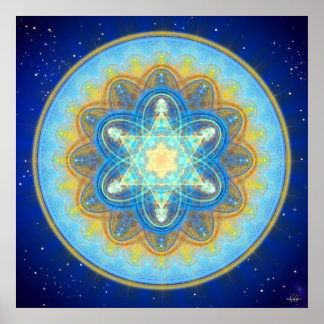 Moon Merkaba Mandala Poster