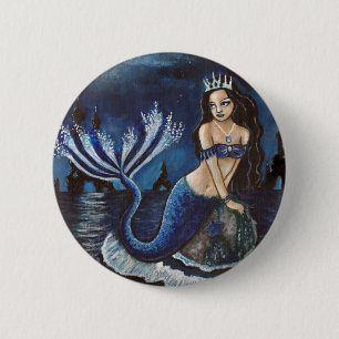 Moon mermaid ronde button 5,7 cm
