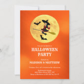 Moon met heks en katten kaart (Voorkant)