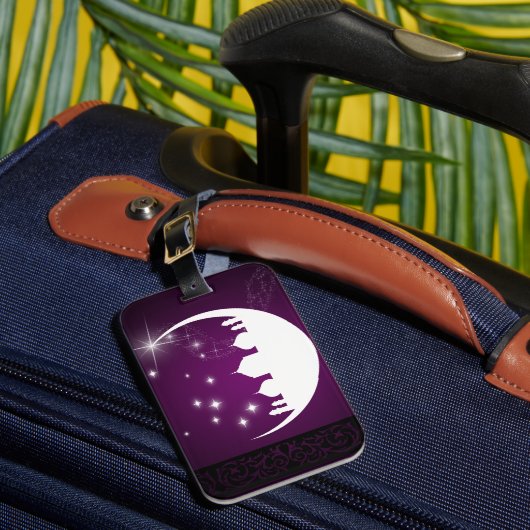 Moon met Mosque Silhouette - Bagagelabel (Voorkant Insitu 1)