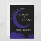 Moon Midnight Blue Faire-part de mariage (Devant)