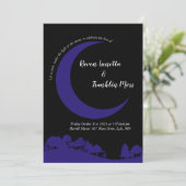 Moon Midnight Blue Faire-part de mariage (Debout devant)