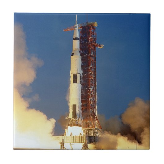 Moon Mission Spacecraft Ground Uitzicht Tegeltje (Voorkant)