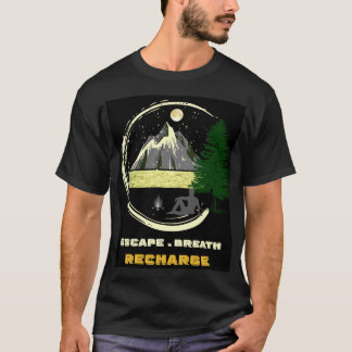 Moon Mountain Escape Adem In Oplaad T-Shirt