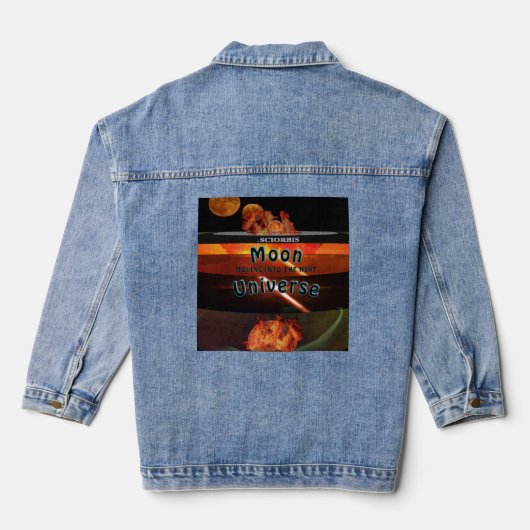 Moon Moving Into the Next Universe Denim Jacket (Verso)
