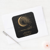 Moon Mystic Witchy Celestial Willow Tree Square St Vierkante Sticker (Envelop)