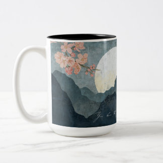 Moon Night Aesthetic White Mug Tweekleurige Koffiemok