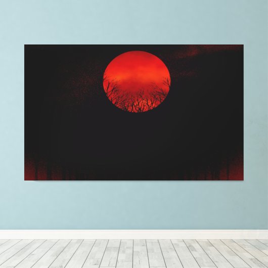 Moon Night Canvas Afdruk (Insitu (Houten vloer))