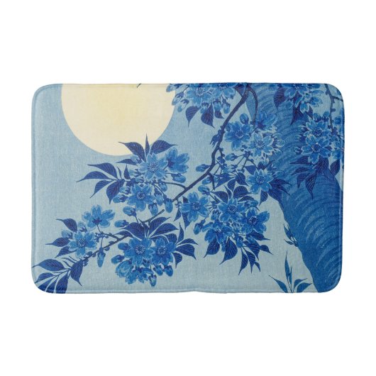 Moon Night Evening Tree Blue Moonlit Badmat (Voorkant)